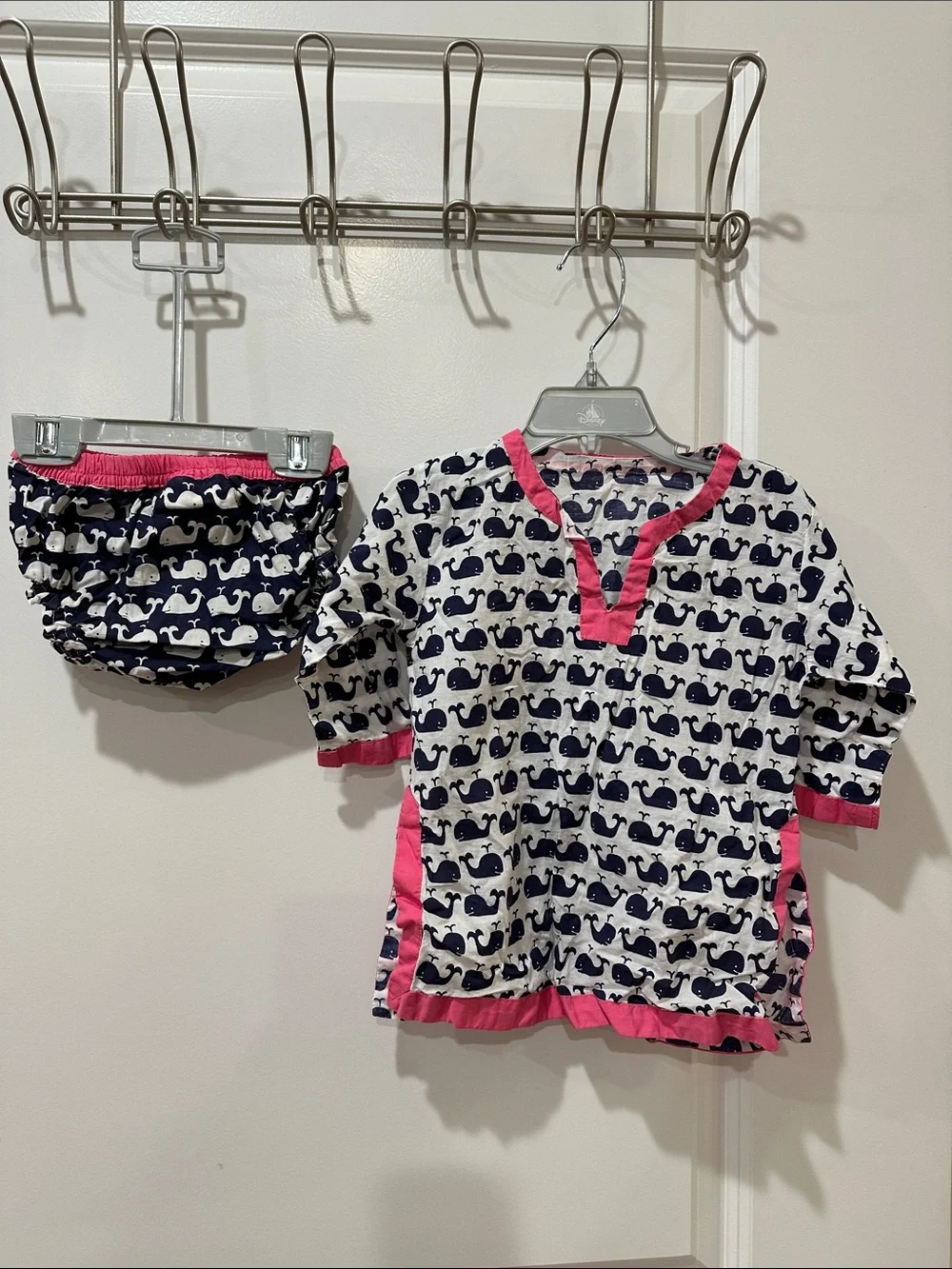 Pottery Barn Kids Navy Whale Print Swim Cover Up Set